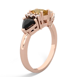 Citrine Antique Style Three Stone 14K Rose Gold ring R2186