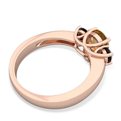 Citrine Three Stone Round Trellis 14K Rose Gold ring R4018