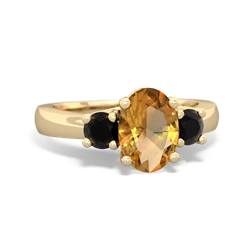 Citrine Three Stone Oval Trellis 14K Yellow Gold ring R4024