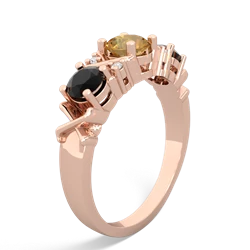 Citrine Hugs And Kisses 14K Rose Gold ring R5016