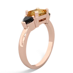 Citrine Three Stone 14K Rose Gold ring R5235