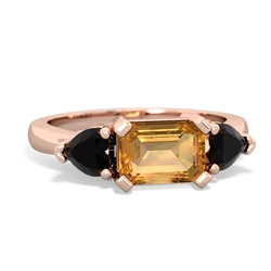 Citrine Three Stone 14K Rose Gold ring R5235