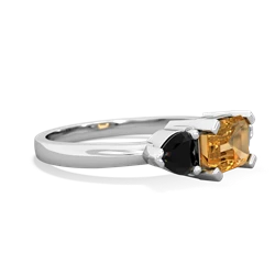 Citrine Three Stone 14K White Gold ring R5235