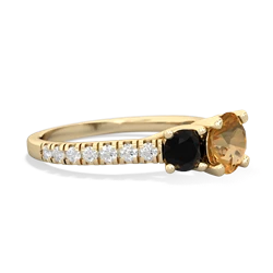 Citrine Pave Trellis 14K Yellow Gold ring R5500