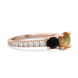 Citrine Pave Trellis 14K Rose Gold ring R5500