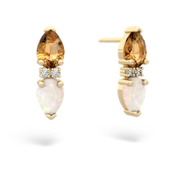 Citrine Bowtie Drop 14K Yellow Gold earrings E0865