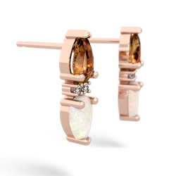 Citrine Bowtie Drop 14K Rose Gold earrings E0865