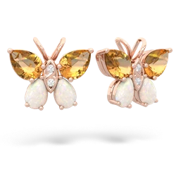 Citrine Butterfly 14K Rose Gold earrings E2215