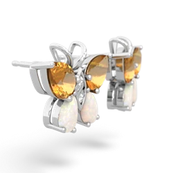 Citrine Butterfly 14K White Gold earrings E2215