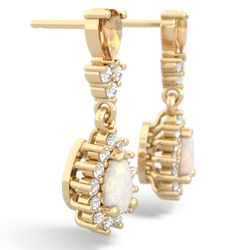 Citrine Halo Pear Dangle 14K Yellow Gold earrings E1882