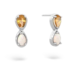 Citrine Infinity 14K White Gold earrings E5050