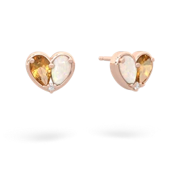 Citrine 'Our Heart' 14K Rose Gold earrings E5072