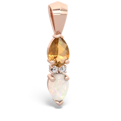 Citrine Bowtie Drop 14K Rose Gold pendant P0865
