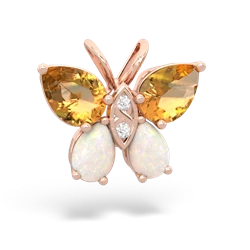 Citrine Butterfly 14K Rose Gold pendant P2215