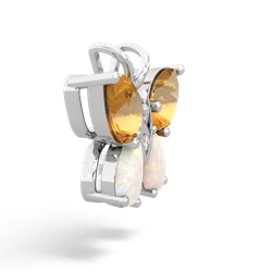 Citrine Butterfly 14K White Gold pendant P2215