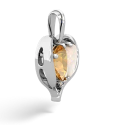 Citrine Two Become One 14K White Gold pendant P5330