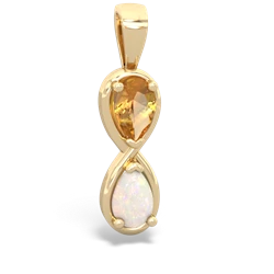 Citrine Infinity 14K Yellow Gold pendant P5050