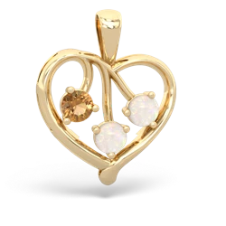 Citrine Glowing Heart 14K Yellow Gold pendant P2233