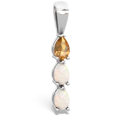 Citrine Dew Drops 14K White Gold pendant P2251