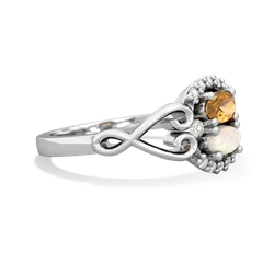 Citrine Love Nest 14K White Gold ring R5860