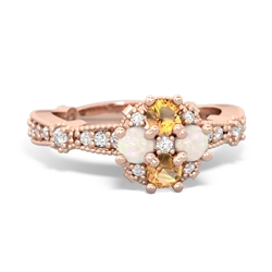 Citrine Sparkling Tiara Cluster 14K Rose Gold ring R26293RD