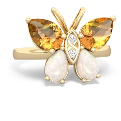 Citrine Butterfly 14K Yellow Gold ring R2215