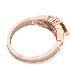 Citrine Celtic Knot Double Heart 14K Rose Gold ring R5040