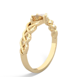 Citrine Heart To Heart Braid 14K Yellow Gold ring R5870