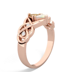 Citrine Keepsake Celtic Knot 14K Rose Gold ring R5300