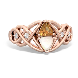 Citrine Keepsake Celtic Knot 14K Rose Gold ring R5300