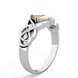 Citrine Keepsake Celtic Knot 14K White Gold ring R5300