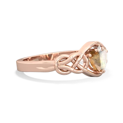 Citrine Celtic Love Knot 14K Rose Gold ring R5420