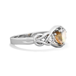 Citrine Celtic Love Knot 14K White Gold ring R5420