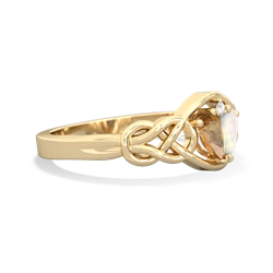 Citrine Celtic Love Knot 14K Yellow Gold ring R5420