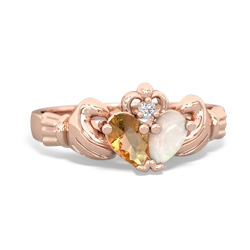 Citrine 'Our Heart' Claddagh 14K Rose Gold ring R2388