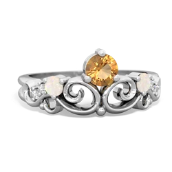 Citrine Crown Keepsake 14K White Gold ring R5740