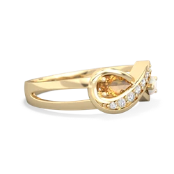 Citrine Diamond Infinity 14K Yellow Gold ring R5390