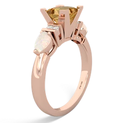 Citrine 6Mm Princess Eternal Embrace Engagement 14K Rose Gold ring C2002