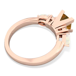 Citrine 6Mm Princess Eternal Embrace Engagement 14K Rose Gold ring C2002