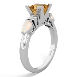 Citrine 6Mm Princess Eternal Embrace Engagement 14K White Gold ring C2002