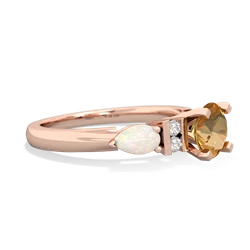 Citrine 6Mm Round Eternal Embrace Engagement 14K Rose Gold ring R2005