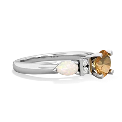 Citrine 6Mm Round Eternal Embrace Engagement 14K White Gold ring R2005