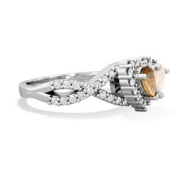 Citrine Diamond Twist 'One Heart' 14K White Gold ring R2640HRT