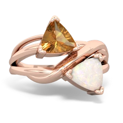 Citrine Split Band Swirl 14K Rose Gold ring R2341