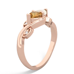 Citrine Floral Elegance 14K Rose Gold ring R5790