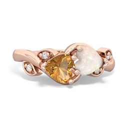 Citrine Floral Elegance 14K Rose Gold ring R5790