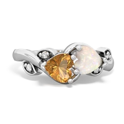 Citrine Floral Elegance 14K White Gold ring R5790