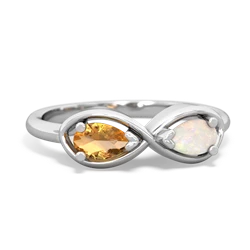 Citrine Infinity 14K White Gold ring R5050