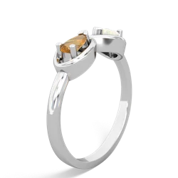 Citrine Infinity 14K White Gold ring R5050