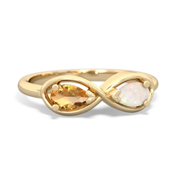 Citrine Infinity 14K Yellow Gold ring R5050